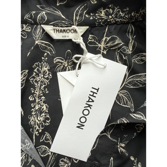 NWT Thakoon Women's Button Up Print Dress, Size 8, Black & White - Picture 6 of 9